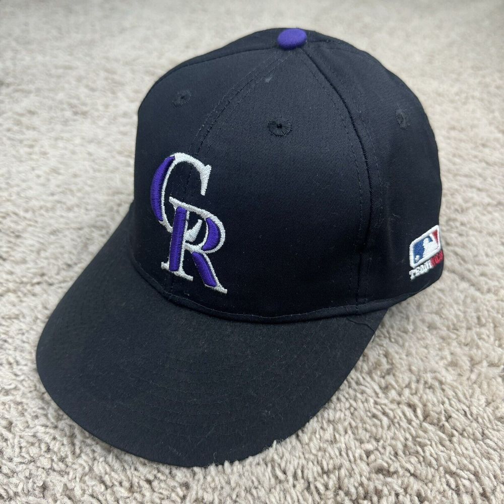 Colorado Rockies Hat OC Sports Youth Adjustable Black Purple CR 3D Logo MLB‎ Cap